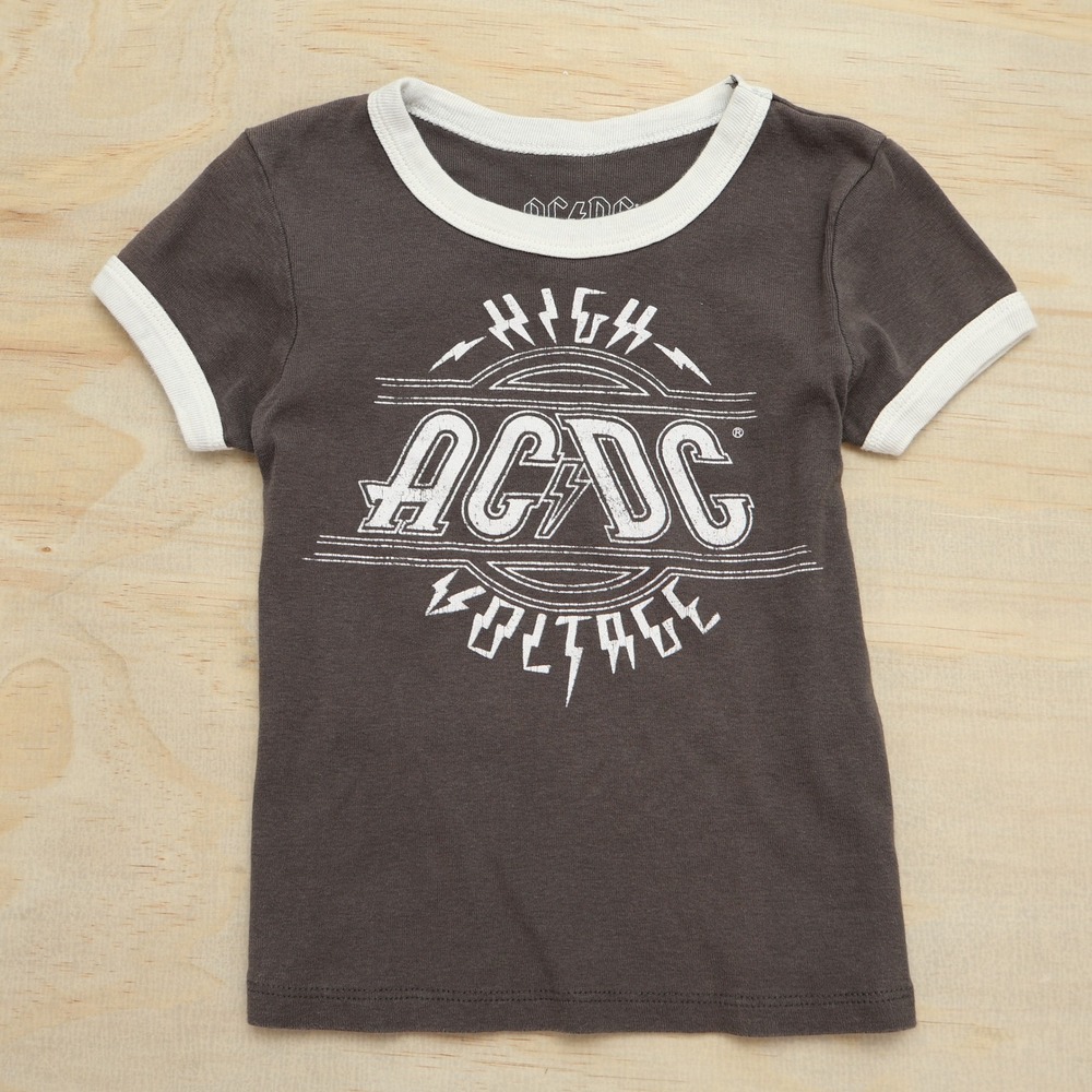 Kids Small Graphic T-Shirt AC/DC High Voltage Charcoal Gray
